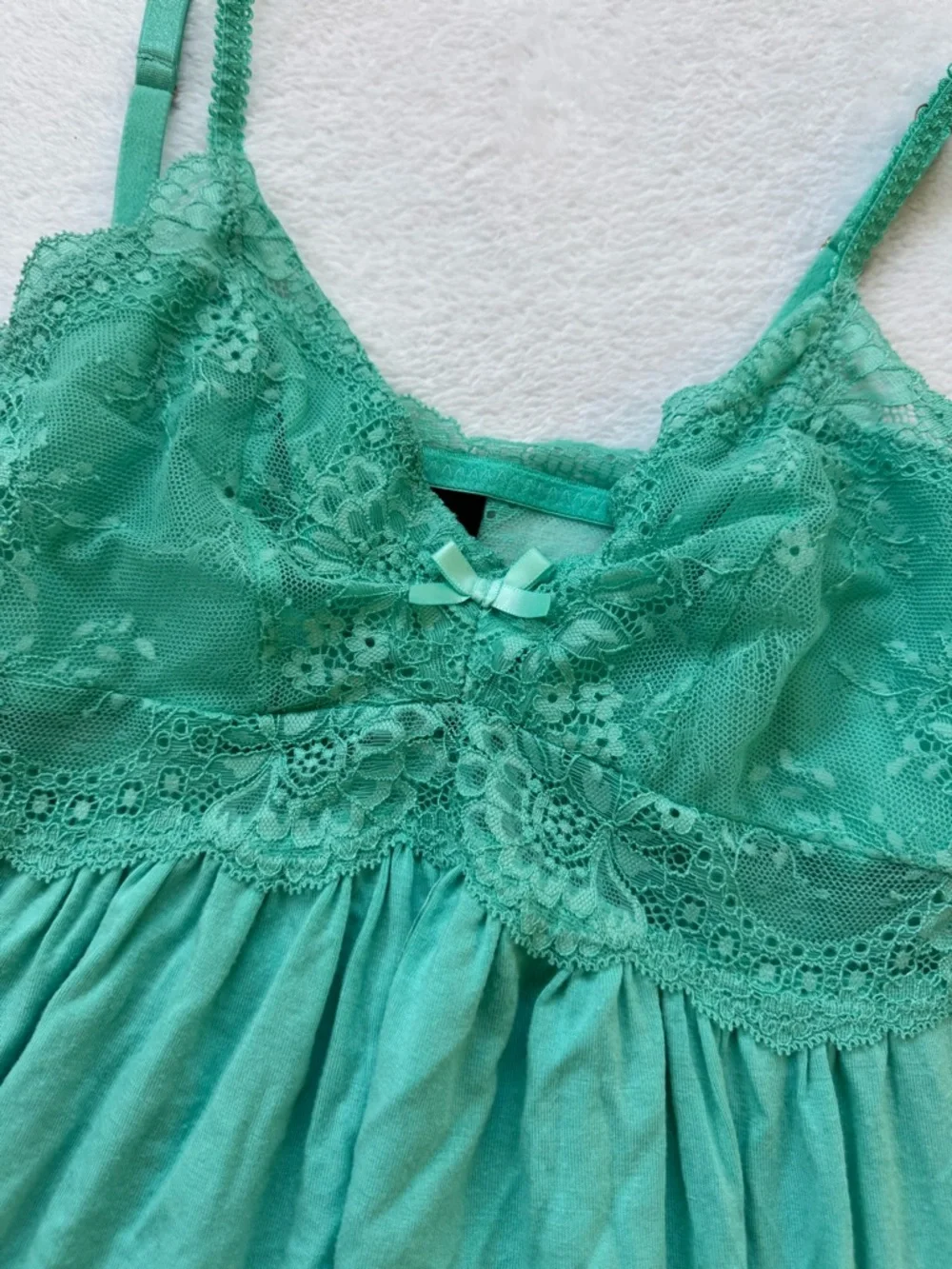 INC International Concepts Mint Green Lace-Trim Chemise - Picture 2 of 8